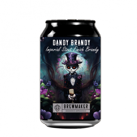 Bière canette Dandy Brandy Imperial stout finish brandy Brewmaker 33cl 9%